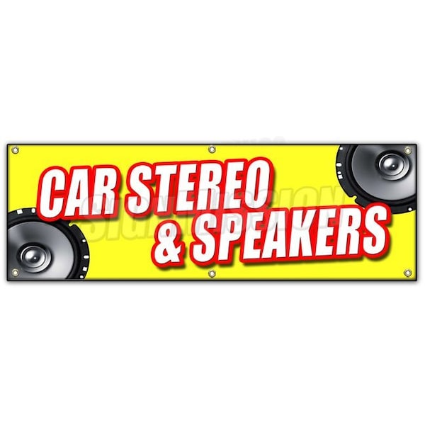 Signmission CAR STEREO & SPEAKERS BANNER SIGN mp3 installation service amplifers B-72 Car Stereo & Speakers - main